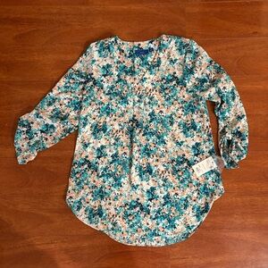 Apt. 9 3/4 Sleeve V Neck Tunic Blouse